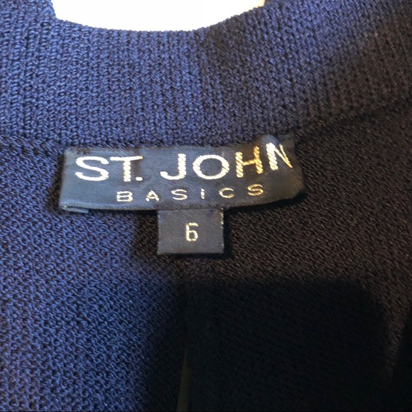 ST. JOHN Navy Blue Knit Pants - Picture 3 of 4